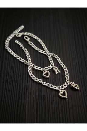 دستبند استیل (فولاد) طوسی زنانه استیل (فولاد) BeyzHal - کد 949195019