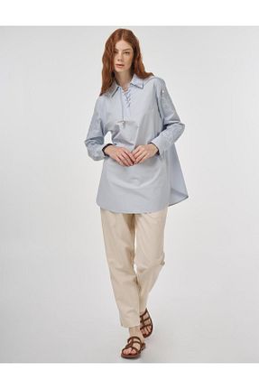 تونیک حجاب قهوه ای زنانه پنبه ای Kayra - کد 949258491