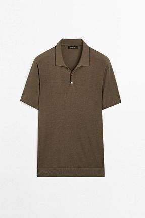 تیشرت خاکی مردانه رگولار Massimo Dutti - کد 949290394