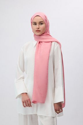 شال صورتی زنانه ابریشم Qef - کد 949408312