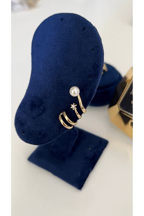 گوشواره غضروفی جواهر سفید زنانه رودیوم SU PERİSİ TAKI BİJUTERİ - کد 949431485