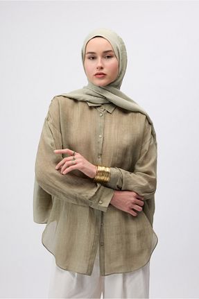 شال بژ زنانه ابریشم Qef - کد 949413045