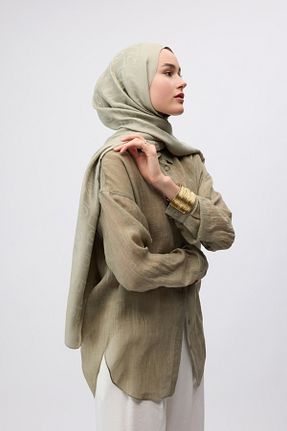 شال بژ زنانه ابریشم Qef - کد 949413045