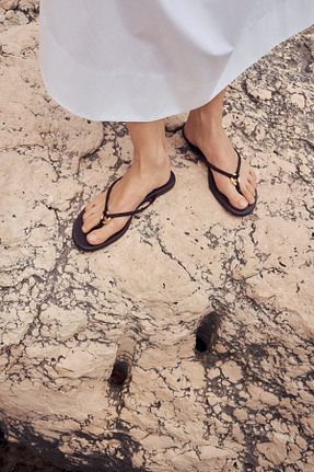 صندل قهوه ای زنانه چرم مصنوعی H&M - کد 949435504