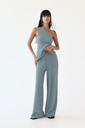 شلوار آبی زنانه پنبه ای Pull & Bear - کد 949438699