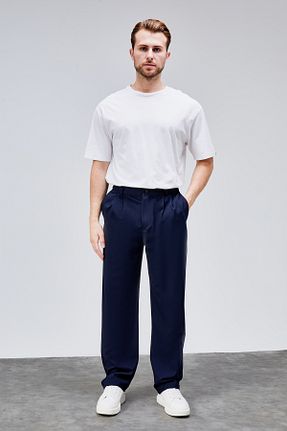 شلوار سرمه ای مردانه الاستان - ویسکون - پلی استر HLT JEANS - کد 946377900