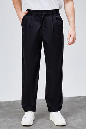 شلوار مشکی مردانه الاستان - ویسکون - پلی استر HLT JEANS - کد 946377682