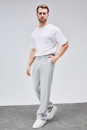 شلوار طوسی مردانه الاستان - ویسکون - پلی استر HLT JEANS - کد 946382313