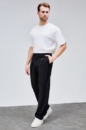 شلوار مشکی مردانه الاستان - ویسکون - پلی استر HLT JEANS - کد 946377682