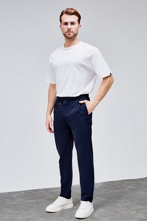 شلوار سرمه ای مردانه الاستان - ویسکون - پلی استر HLT JEANS - کد 946026571