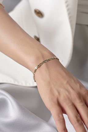 دستبند طلا زرد زنانه 14 عیار Fiyonk Kuyumculuk - کد 885991981