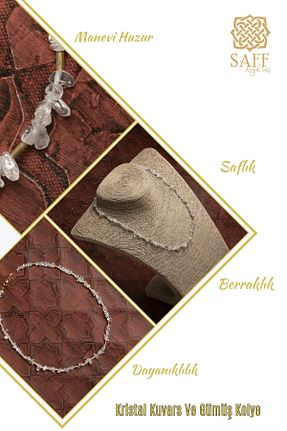 گردنبند جواهر رنگی زنانه Saff Doğal Taş - کد 920581733