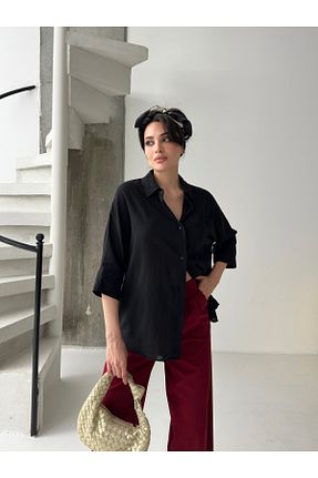 پیراهن مشکی زنانه اورسایز POP STORY - کد 927400998