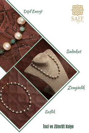 گردنبند جواهر رنگی زنانه مروارید Saff Doğal Taş - کد 920581740