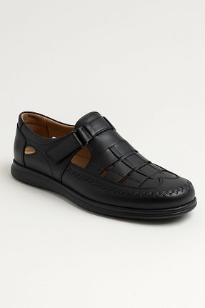 صندل مشکی مردانه پاشنه تخت Greyybull Shoes - کد 925840318