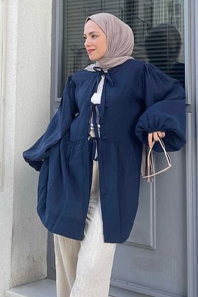 ست بالاتنه و پائین تنه حجاب سرمه ای زنانه رگولار lamelif - کد 859919259