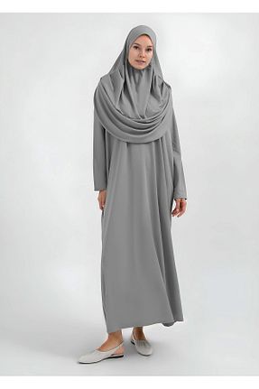 لباس حجاب طوسی زنانه رگولار Sayın Tesettür - کد 947535575