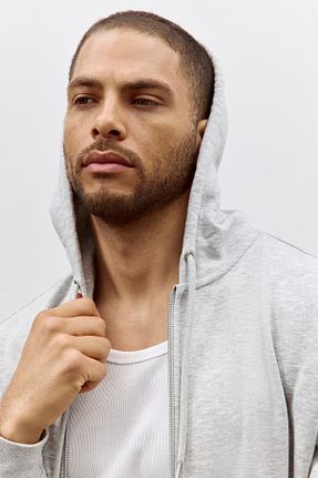 سوئیشرت طوسی مردانه ساده H&M - کد 858144323