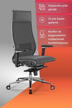 صندلی مطالعه مشکی Yukarı-Aşağı Hareketli METTA - کد 922120578