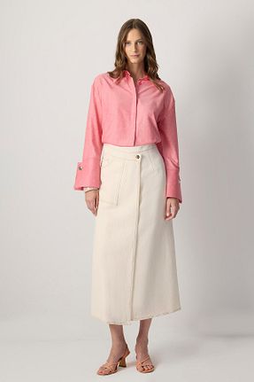 دامن حجاب بژ زنانه نیمه فیت Touche Prive - کد 867008616