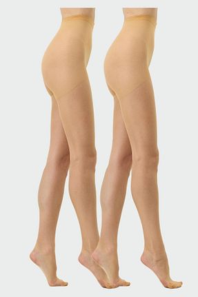 جوراب شلواری سایز بزرگ بژ زنانه ساده C&CITY - کد 862031573