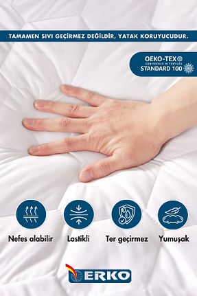 محافظ تشک سفید پنبه پلی استر Erko Dört Mevsim - کد 80493127