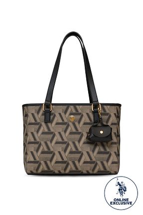 کیف دوشی بژ زنانه چرم مصنوعی U.S. Polo Assn. - کد 940562178