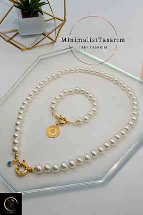 گردنبند مروارید زرد xtaki - کد 929766759