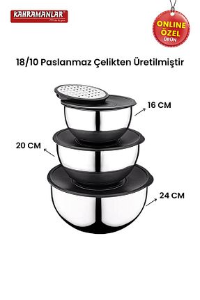 ظرف نگهداری مشکی استیل (فولاد) Kahramanlar - کد 885397385