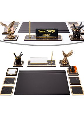 ست رومیزی اداری مشکی isimliksepeti - کد 803321030