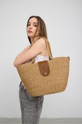 کیف ساحلی قهوه ای زنانه حصیر Shule Bags - کد 927957793