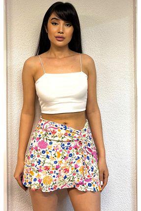 دامن سفید زنانه بافتنی İNSUEL - کد 857866026