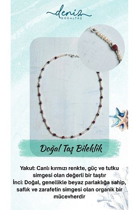 دستبند جواهر رنگی زنانه مروارید Deniz Doğal Taş - کد 925968332