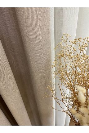 پرده زمینه بژ کتان Brillant - کد 800028094
