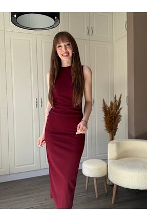 لباس زرشکی زنانه بافتنی Dilay Gökoğlu Butik - کد 923485812