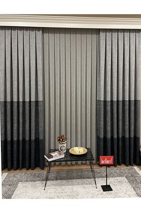پرده زمینه طوسی کتان Brillant - کد 258516054
