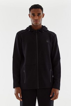 سوئیشرت مشکی مردانه ساده United Colors of Benetton - کد 778525477