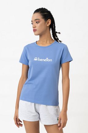 تیشرت آبی زنانه رگولار United Colors of Benetton - کد 827809419