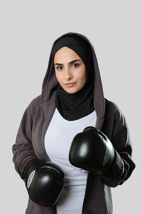 کلاه شنای حجاب مشکی زنانه HÜRREM BONE - کد 804429168