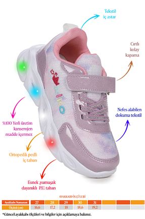 کفش اسنیکر بنفش بچه گانه چسبی Kiko Kids - کد 938393429