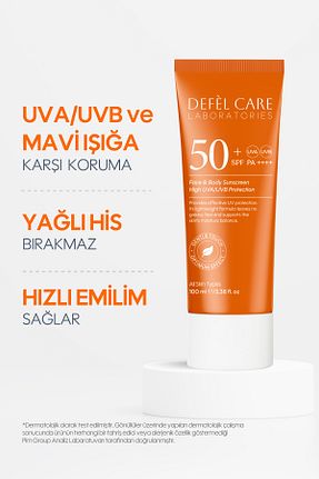 کرم ضد آفتاب بدن SPF 50 + Defel Care - کد 933091316
