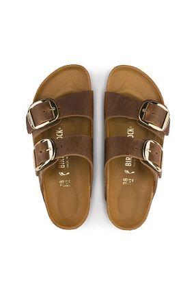 دمپائی نارنجی زنانه چرم خالص Birkenstock - کد 49519865