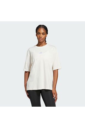 تیشرت سفید زنانه اورسایز adidas - کد 899483785