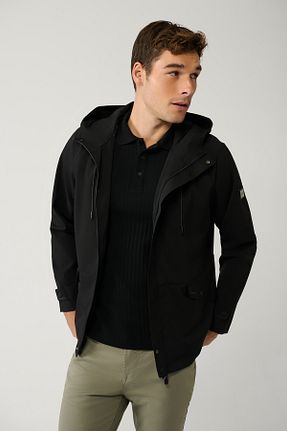 کاپشن مشکی مردانه رگولار Avva - کد 833500416
