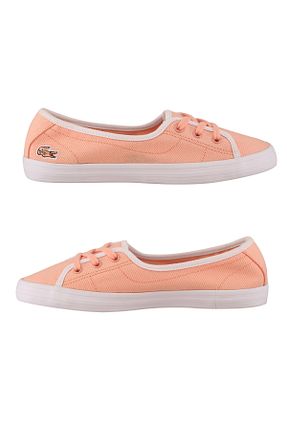 کفش اسنیکر صورتی زنانه بند دار Lacoste - کد 6917200