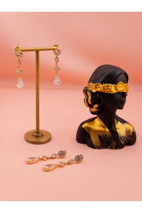 گوشواره استیل (فولاد) زرد زنانه استیل (فولاد) luree accessories - کد 941065361