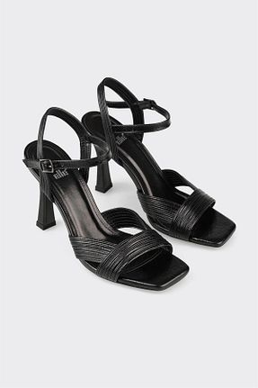 صندل مشکی زنانه پاشنه متوسط (5-9 سانتی متر) Elle - کد 925872808