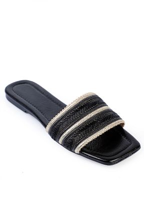 دمپائی مشکی زنانه چرم مصنوعی Capone Outfitters - کد 947621577