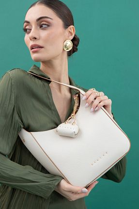 کیف دوشی بژ زنانه چرم مصنوعی Sisley - کد 904714353