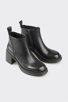 بوت / نیم بوت مشکی زنانه چرم خالص Elle - کد 862081863